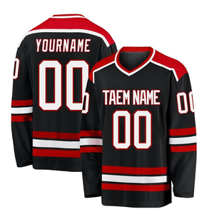 Mejor Precio de secado rápido de manga larga ropa deportiva de entrenamiento personalizable equipo de impresión por sublimación Logo en blanco Hockey sobre hielo Jersey - Product Image 6