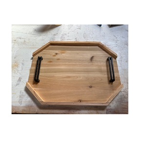 Bandeja de madera Accesorios de cocina con asa y forma hexagonal Servicio de alimentos disponible a un precio asequible - Product Image 4