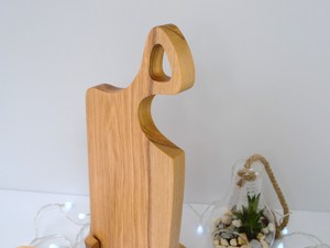 Planche à découper en bois massif artisanale avec poignée incurvée, planche de service de cuisine faite à la main, sans danger pour les aliments, pour le fromage, le pain, les collations - Product Image 4