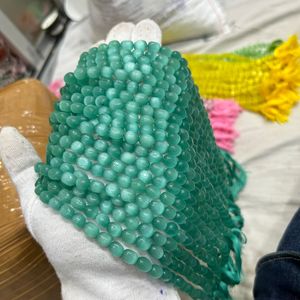 AAA monalisa ลูกปัดแก้วรูปไข่ monalisha สีเขียว - Product Image 3