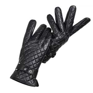 Gants en cuir véritable pour hommes Gants de conduite souple pour la saison d'hiver/Gants en cuir à la mode pour hommes en cuir véritable