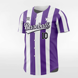 Maillots de baseball personnalisés très demandés, 100 % polyester respirant, séchage rapide, col en V, broderie sublimée pour hommes adultes - Product Image 2