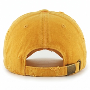 Casquette de baseball vintage en coton sergé délavé, 6 panneaux, réglable, unisexe, jaune uni, décontractée, printemps, bordure vieillie, broderie 3D - Product Image 3