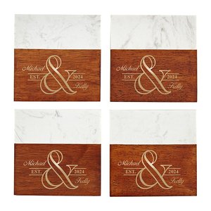 Modern Design Wooden Drink Coasters Set of 4 for Tea Cups <b>Coffee</b> Mugs Beer <b>Cans</b> Bar Tumblers and Water Glasses - Product Image 1
