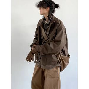 เสื้อแจ็กเก็ตหนังขี่มอเตอร์ไซค์สำหรับผู้ชายเสื้อโค้ทนันลมและอากาศทรงหลวมกระดุมเดียวสำหรับฤดูหนาว - Product Image 2