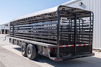 Remorque utilitaire fermée pour bétail et animaux, ventilée, 7x16 pieds, capacité 2001-3000 kg, pour bovins, ovins et équidés
