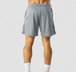 กางเกงขาสั้นตาข่ายสีน้ำตาลสำหรับผู้ชายแบบพอดีตัวปกติมีสายรัดเอวและยางยืดกระเป๋าตาข่ายโพลีเอสเตอร์น้ำหนักเบา - Product Image 6