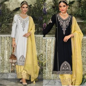 Conjunto de Palazzo de 3 Piezas para Mujer, Estilo Indio, con Bordado Elegante, Tela Georgette de Secado Rápido, Ideal para Bodas y Diwali, Marca SHIV FASHION - Product Image 6