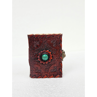 Mini journal en cuir avec pierres précieuses et serrure Vintage en relief à la main petit cahier journal pour écrire des croquis de voyage et des cadeaux