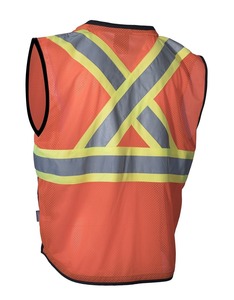 Chaleco de trabajo de alta visibilidad para todo clima, resistente al viento y a los rayos UV, malla transpirable impermeable con bolsillo utilitario fabricado en Pakistán. - Product Image 2