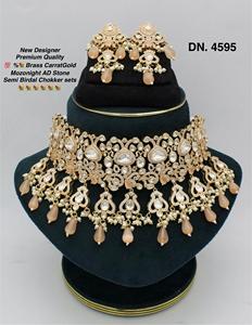 Conjunto de Joyería Tradicional India Kundan Chapada en Oro para Mujer, Collar de Cobre, Material de Aleación, Accesorios para Mujeres y Niñas - Product Image 4