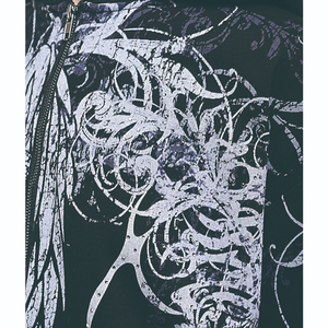 Sweat-shirt à capuche oversize vintage pour femme, imprimé intégral, avec fermeture éclair, strass, noir, de haute qualité - Product Image 6