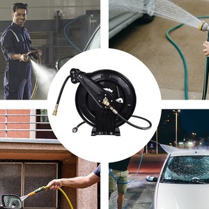 สายฉีดน้ำแรงดันสูงสำหรับงานหนัก พร้อมรอกเก็บสาย (สายขนาด 3/8 นิ้ว x 15 เมตร, 4000PSL) - Product Image 4