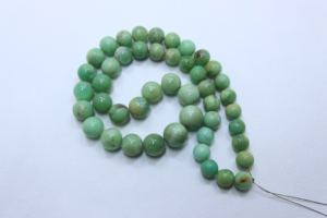 ลูกปัดกลมเรียบสีคริโซเพรสอัญมณีธรรมชาติขนาด8X12MM ประมาณทำลูกปัดเครื่องประดับขนาด15นิ้ว - Product Image 4