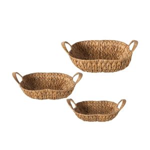 Panier élégant en jacinthe d'eau pour le rangement de luxe à la maison avec des détails tissés en fibre naturelle faits à la main - Product Image 3