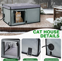 Fournitures pour animaux de compagnie en gros |   Maison pour chat d'extérieur chauffée |   Abri imperméable et isolé pour chats et chatons en hiver