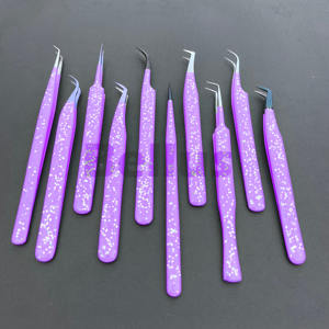 2025 pointe de botte paillettes cils pince à épiler fibre Grip Volume outil d'extension de cils Logo personnalisé pince à cils pour les professionnels de Salon de beauté - Product Image 5
