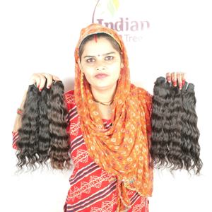 Vente en gros de cheveux de haute qualité à cuticules alignés avec texture soyeuse et extensions de cheveux humains indiens Remy forts pour femmes - Product Image 1