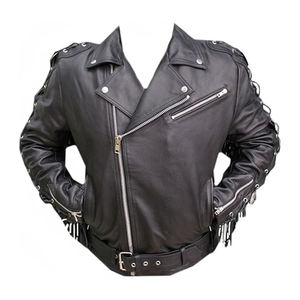 Chaqueta de cuero occidental personalizada de alta calidad de nuevo estilo 2024 del fabricante OEM para hombre, estilo vintage con flecos y plumón de invierno - Product Image 1