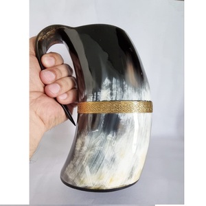 Customizable Agate Ox Horn Drinking Mugs Personalized Natural Buffalo <b>Cow</b> Style Polished Technique with Logo Size Customization - Product Image 2