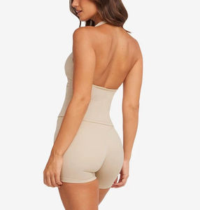 Offre Spéciale nouvelle couleur femmes grande taille léger Spandex/Nylon 2 pièces ensemble de gymnastique course nue sentiment entraînement costumes Fitness Yoga - Product Image 2