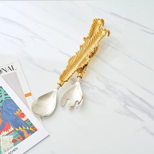 ชุดมือจับทรงขนนกทำมือทำจากโลหะสำหรับร้านอาหารโรงแรมบ้าน - Product Image 3