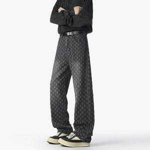 Pantalon cargo en coton léger, décontracté, respirant, écologique, délavé à l'acide, taille élastique, coupe droite ample, en laine au crochet - Product Image 3