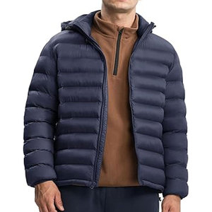 Venta al por mayor de invierno cálido a prueba de viento Vintage Denim de lujo de los hombres brillante chaqueta Puffer al aire libre - Product Image 6