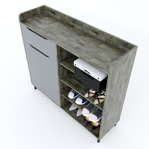 Meuble à chaussures de 1,2 m KG68034, design minimaliste, montage facile, bois de caoutchouc, pieds en fer, 120x35x110 (cm), tiroirs pour meubles de salon - Product Image 6