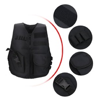 Gilet tactique d'entraînement de sécurité à 6 poches pour garçons, sangle détachable, col en V, denim, style japonais, dégagement rapide, utilisation en extérieur
