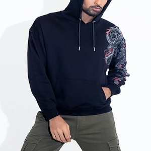 Qualité supérieure 500 GSM pull à capuche surdimensionné pour hommes épaule tombante avec logo personnalisé conception impression bouffée de poids élevé pour l'hiver - Product Image 2