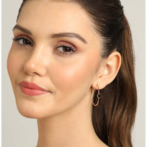 Compre Pendientes de Plata de Ley 925 de Primera Calidad para Mujeres y Niñas, Pendientes de Aro con Oro de 18K y Ónix, Estilo Gota de Agua - Product Image 4
