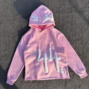 Haute qualité respirant automne recadrée sweats à capuche court couleur unie décontracté surdimensionné goutte épaule Logo avant personnalisé pour les femmes - Product Image 1