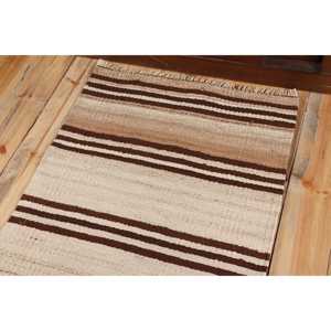 Vintage 2.4x8.9 ft Rug, Runner Turkish Rug, <b>Brown</b> Geometric <b>Wool</b> Rug - Product Image 5