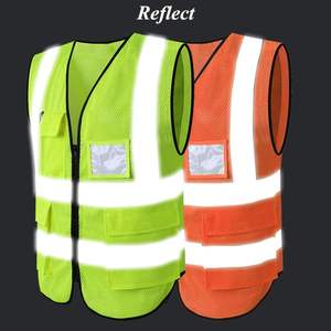 Gilet de sécurité au travail haute visibilité personnalisable 100% vestes de travail réfléchissantes en polyester avec logo personnalisable - Product Image 5