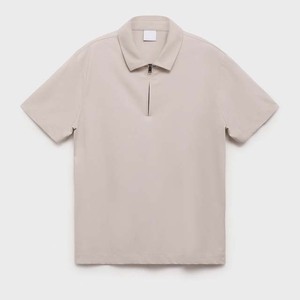 Alta calidad 100% algodón hombres Golf para camisetas de Polo logotipo bordado transpirable liso manga corta Casual polos media cremallera - Product Image 1