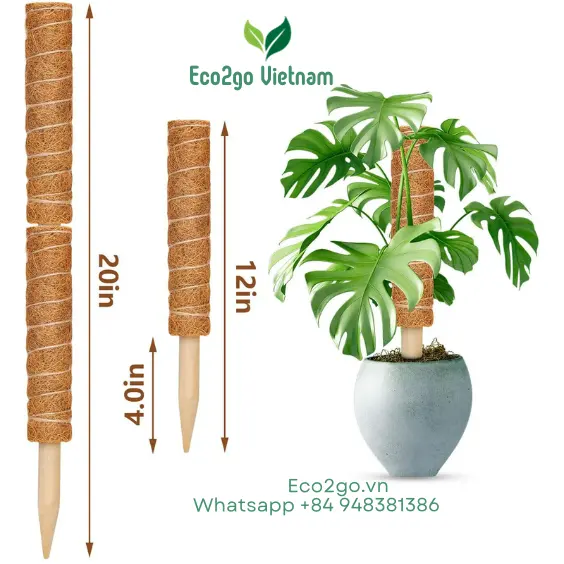 Coir Moss Poles Flexible Bendable Pole Totem With Gardening Tool Set Garden Accessories for Plants Monstera Coir By Eco2go