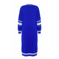 Kardigan Panjang Zeta Phi Beta, Rajutan Duster untuk Wanita, Sweater Rajut Kabel Akrilik