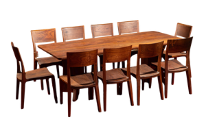 Juego de mesa de comedor de madera maciza de nogal de alta calidad para 10 personas Juego de comedor rectangular moderno con acabado de PU - Product Image 6