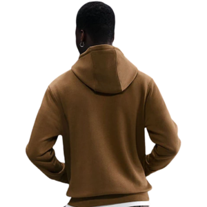 Men Winter <b>Brown</b> Pullover Hoodie Cotton <b>Fleece</b> Warm Casual Plain Hooded Sweatshirt Long Sleeve Streetwear Solid Color Wholesale - Product Image 2