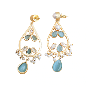 Pendientes de Perlas de Latón al por Mayor, Circonita, Joyería de Piedras Preciosas Auténticas, Acabado de Latón Satinado, Pieza de Moda, Alta Calidad - Product Image 6