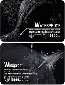 Veste de ski d'hiver imperméable pour homme, longue, coupe-vent, doublée en polaire, avec capuche, pour les sports de plein air - Product Image 3