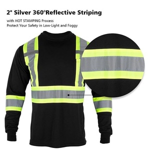 Ropa de Seguridad Reflectante Transpirable, Camisas Negras de Manga Larga - Product Image 3