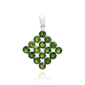 Wholesale Ishime Jewels CD007 Fashion 925 Sterling <b>Silver</b> Gold Plated Religious Chrome Diopside Claw Setting <b>Charm</b> Pendant Party - Product Image 3