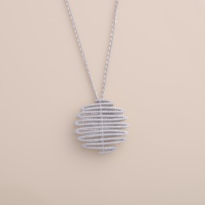 IGI Certified Lab Grown Diamond Abstract Round Brilliant Cut Spiral Pendant <b>Solid</b> 925 Sterling <b>Silver</b> Full Micro Pave - Product Image 3
