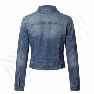 Chaqueta Vaquera para Mujer, Elegante, con Botones, Cuello Camisero, Tinte Liso, Transpirable, Estilo Femenino Moderno, Moda Urbana - Product Image 2
