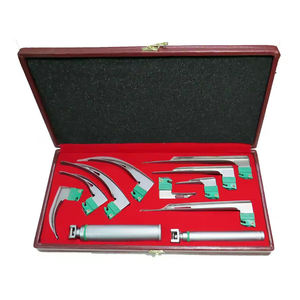 Nouveau ensemble de Mac de laryngoscope à fibre optique d'origine vente chaude manuel puissance acier Mac 5 lames poignées EMT sécurité MOL AMRID SURGICAL - Product Image 1