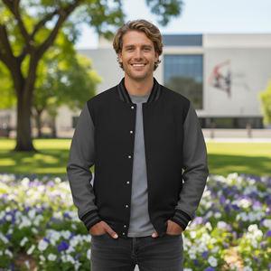 Veste universitaire en toile 100% laine OEM/ODM pour homme, lourde, respirante, chaude, logo imprimé DTF personnalisé, basketball, hiver, streetwear - Product Image 6