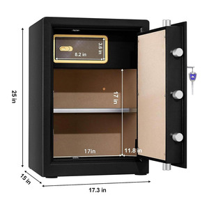 Cassaforte domestica grande TIGERKING da 3,7 piedi cubi, acciaio resistente da 66 libbre, doppio allarme, chiusura con chiave e password, antifurto, nera - Product Image 2