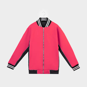 Veste universitaire pour femmes de haute qualité OEM sur mesure taille XL Streetwear doublure en polyester fermeture éclair logo tricoté teint en hiver - Product Image 4